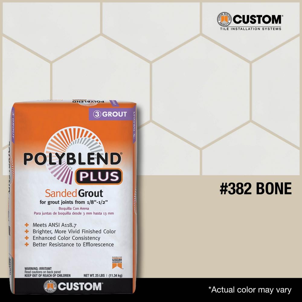 Custom Building Products Polyblend Plus #382 Bone 25 lb. Sanded Grout