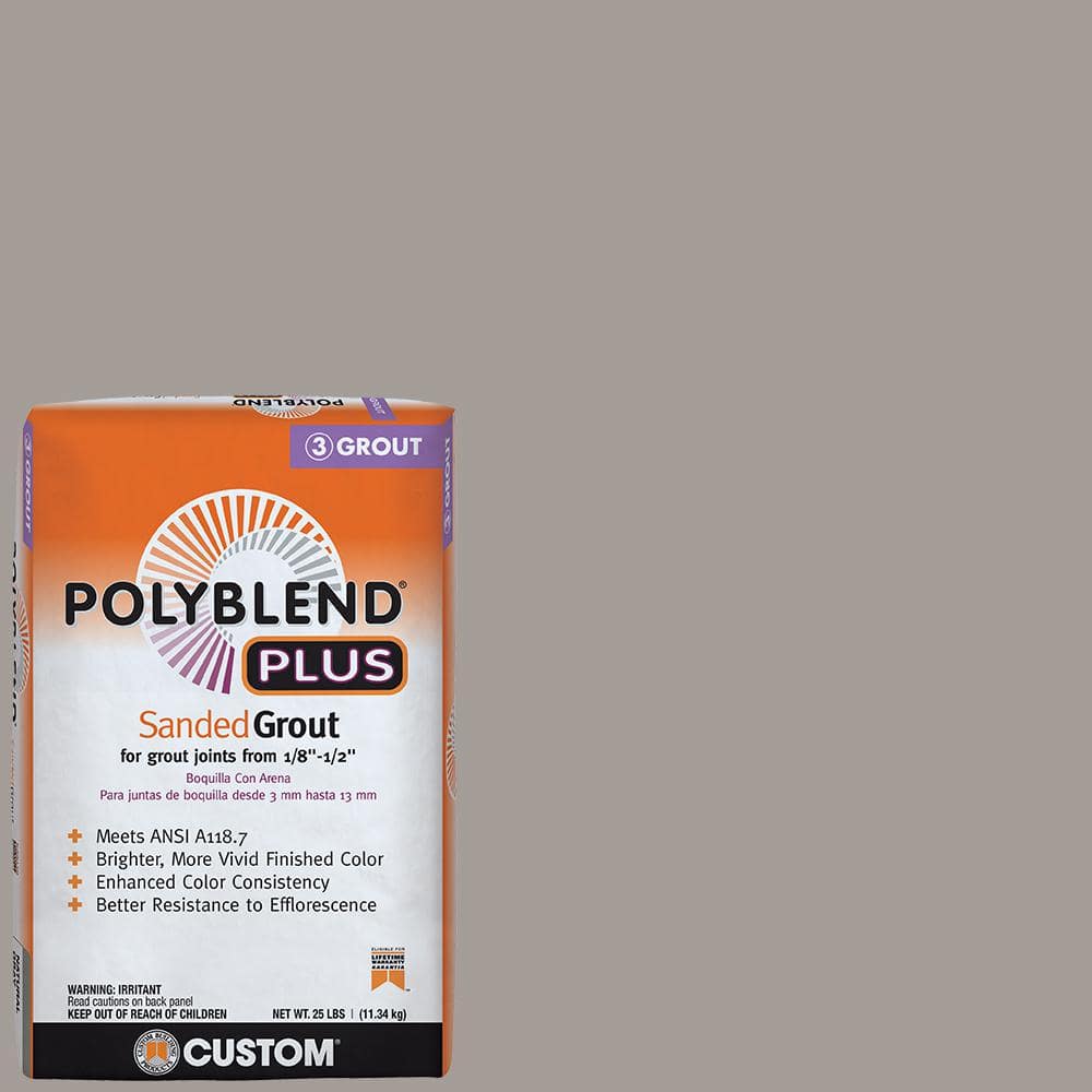 Custom Building Products Polyblend Plus #542 Graystone 25 lb. Sanded Grout