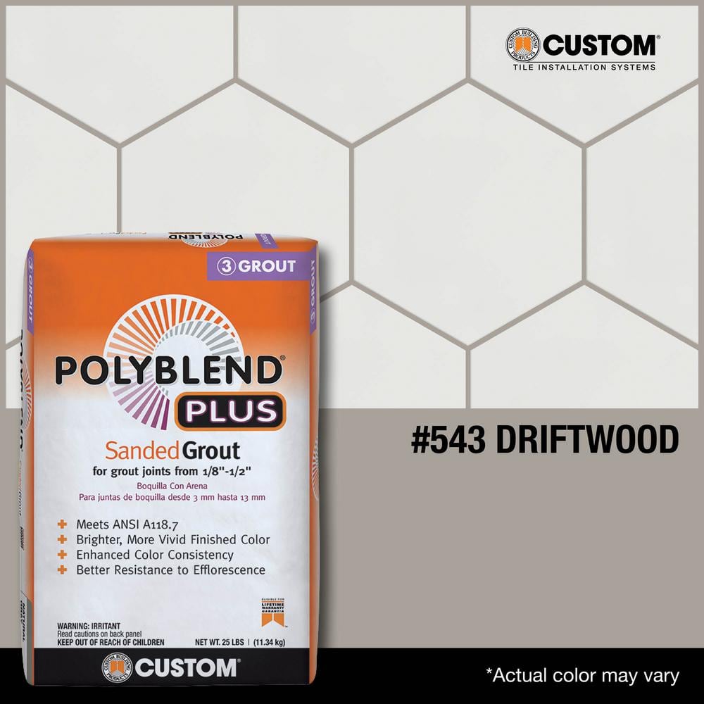 Custom Building Products Polyblend Plus #543 Driftwood 25 lb. Sanded Grout