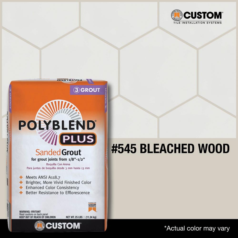Custom Building Products Polyblend Plus #545 Bleached Wood 25 lb. Sanded Grout