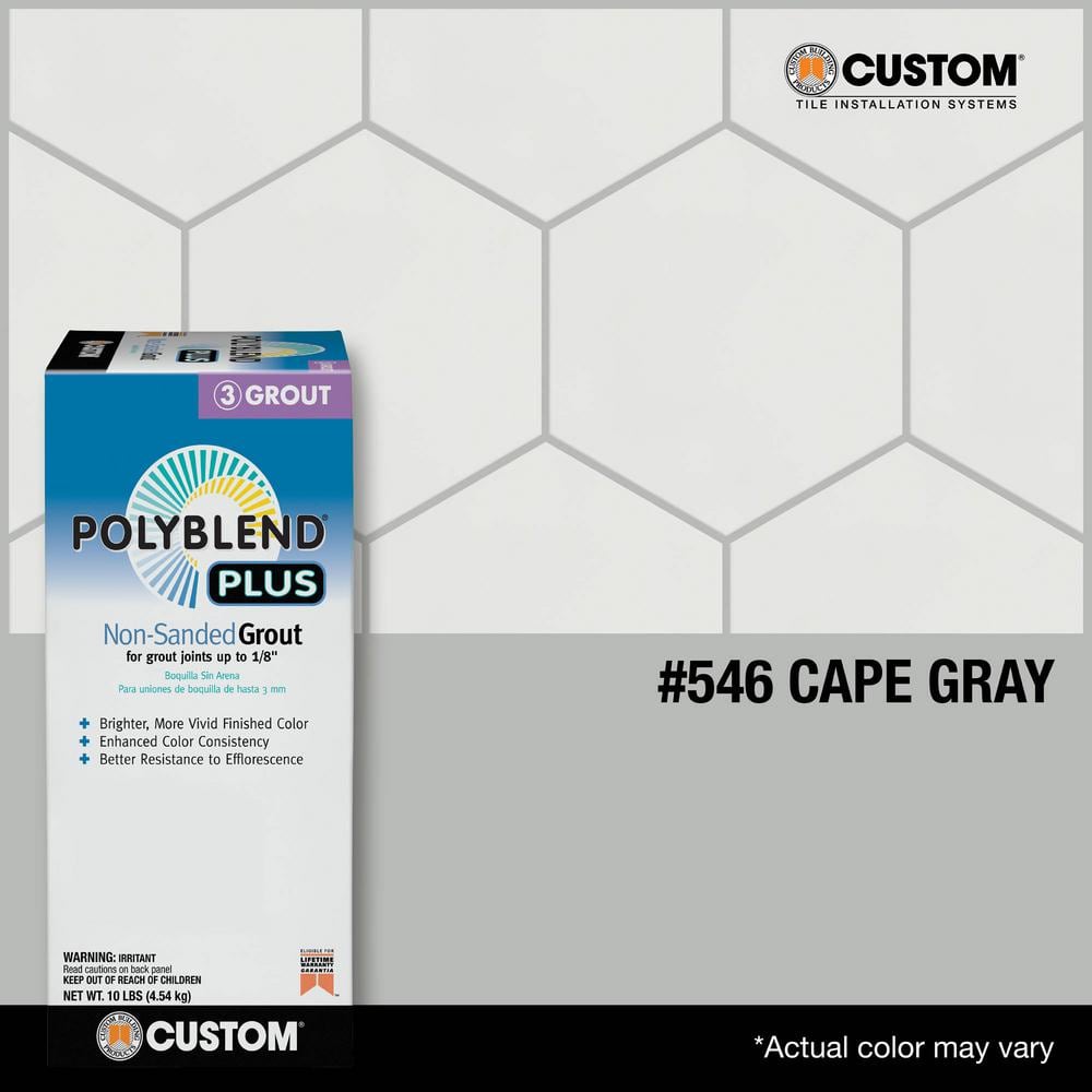 Custom Building Products Polyblend Plus #546 Cape Gray 10 lb. Unsanded Grout