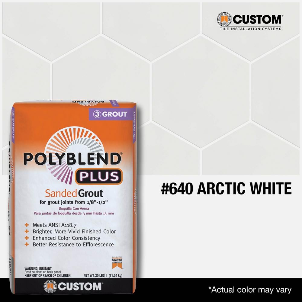 Custom Building Products Polyblend Plus #640 Arctic White 25 lb. Sanded Grout