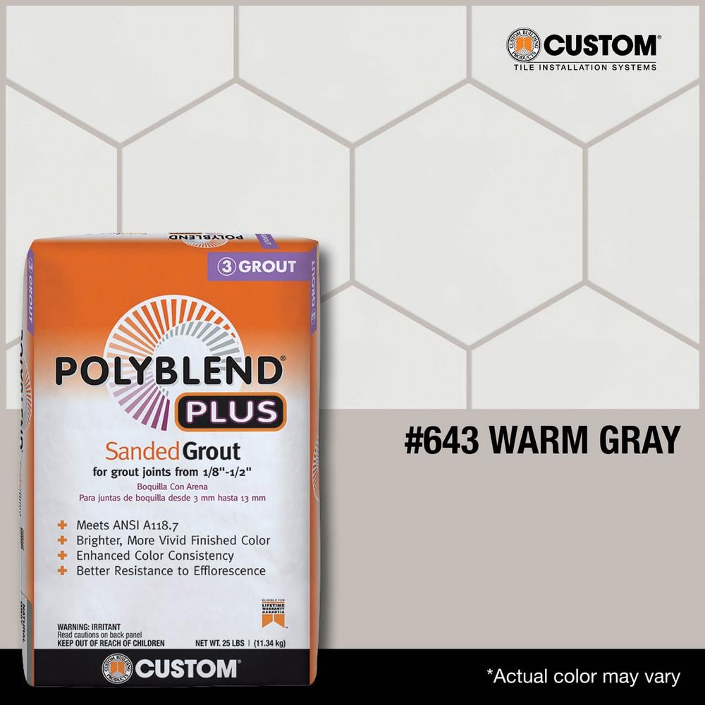 Custom Building Products Polyblend Plus #643 Warm Gray 25 lb. Sanded Grout