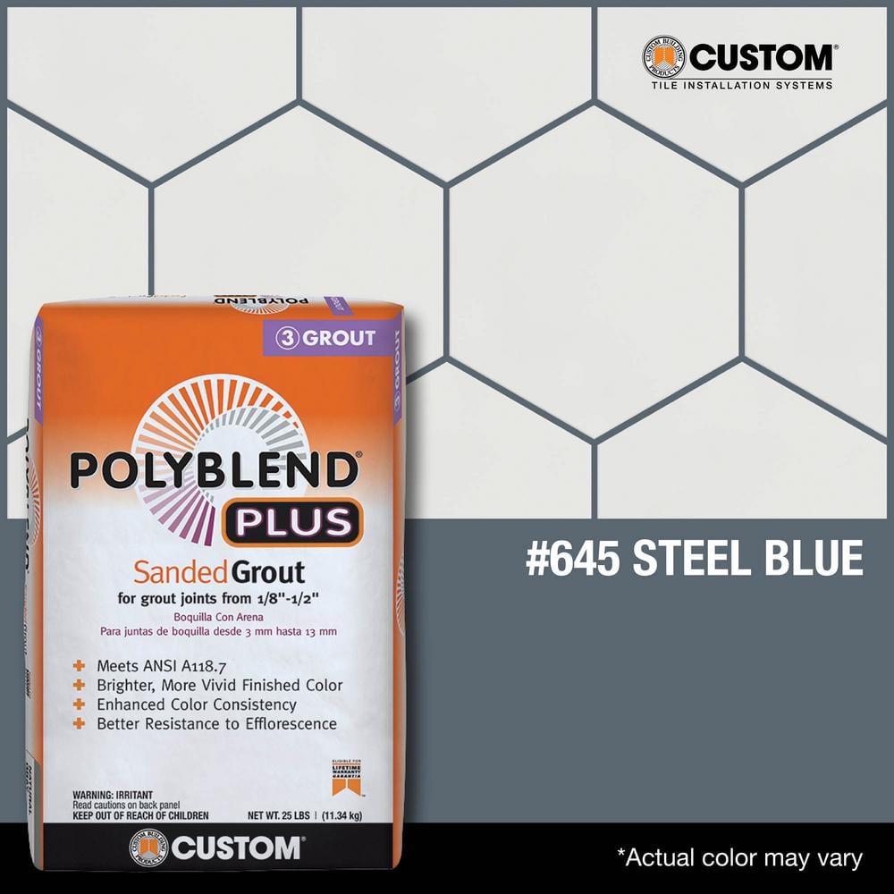 Custom Building Products Polyblend Plus #645 Steel Blue 25 lb. Sanded Grout