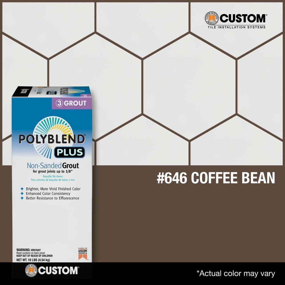 Custom Building Products Polyblend Plus #646 Coffee Bean 10 lb. Unsanded Grout