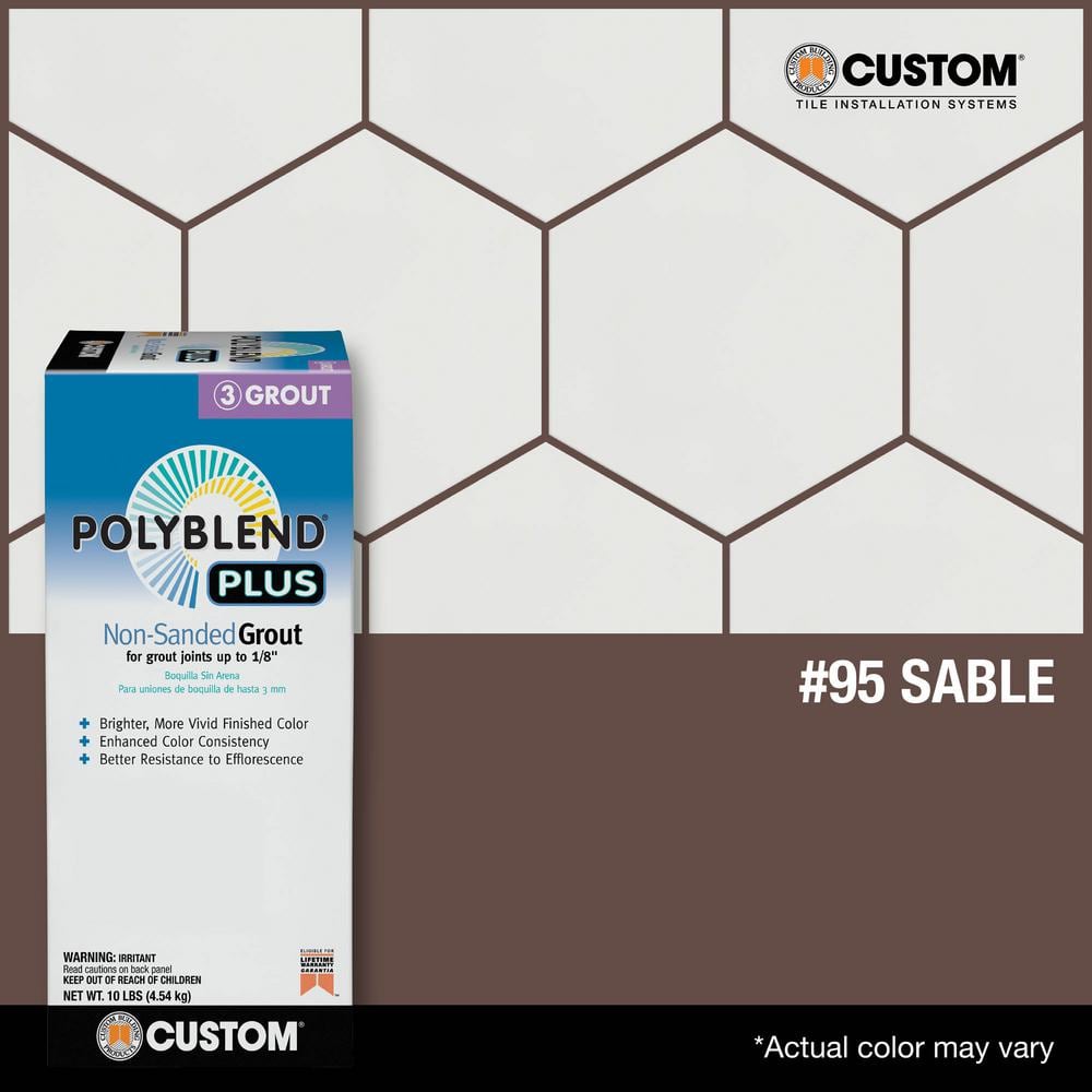 Custom Building Products Polyblend Plus #95 Sable Brown 10 lb. Unsanded Grout