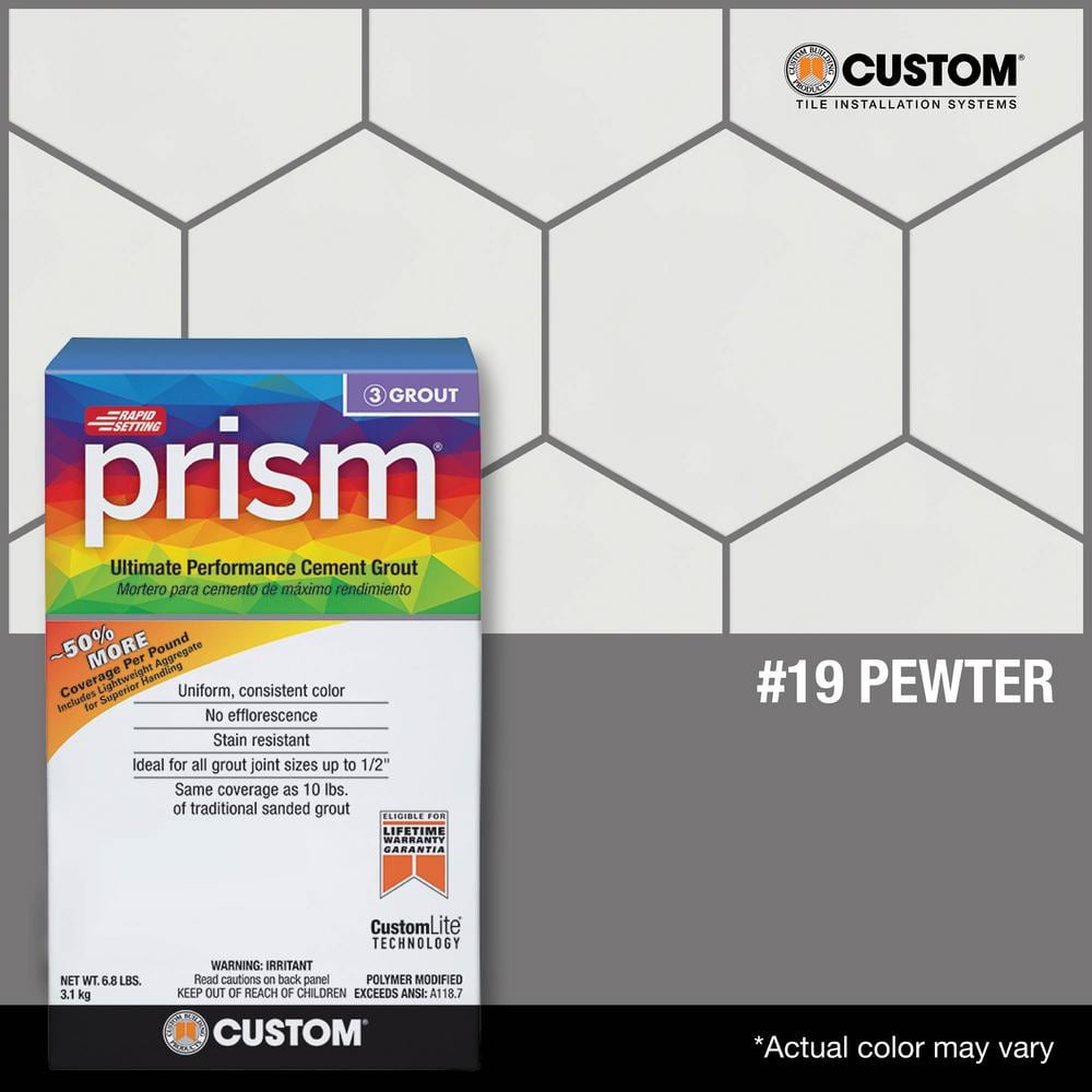Custom Building Products Prism #19 Pewter 17 lb. Ultimate Performance Grout
