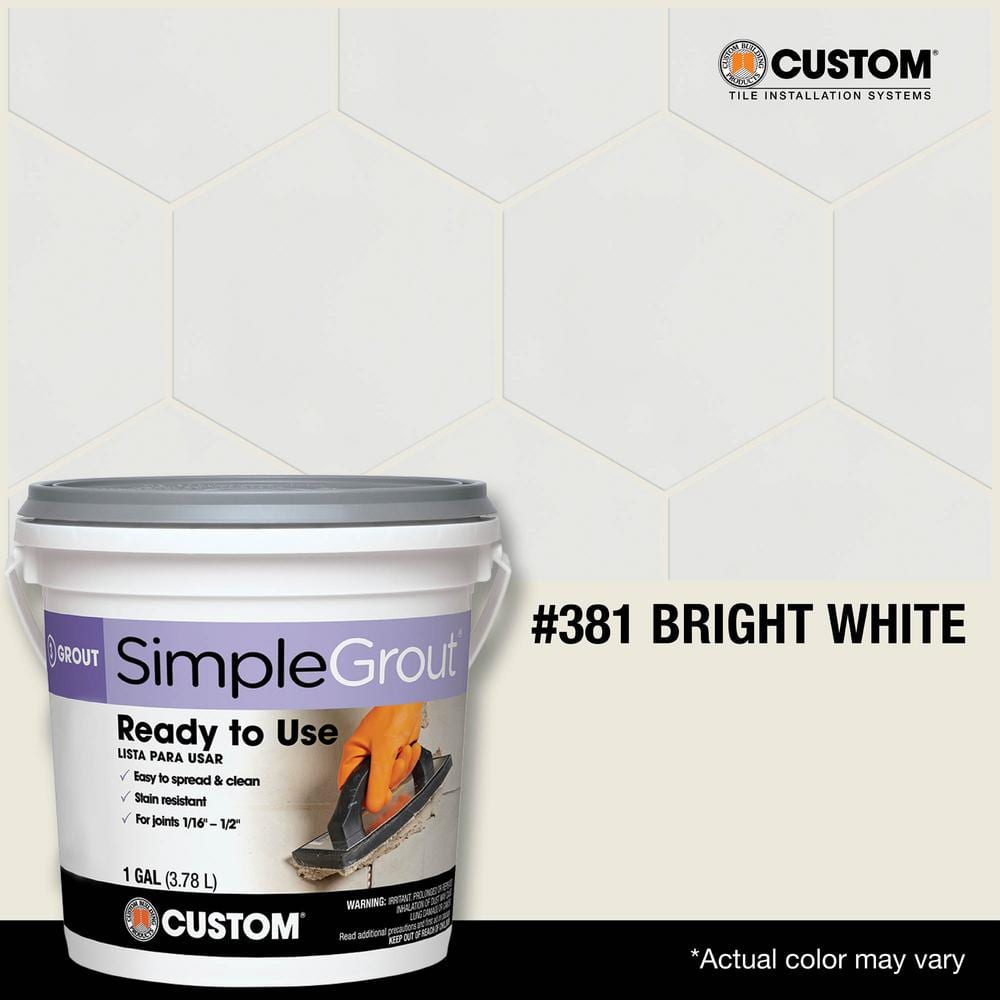 Custom Building Products SimpleGrout #381 Bright White 1 gal. Premixed Grout