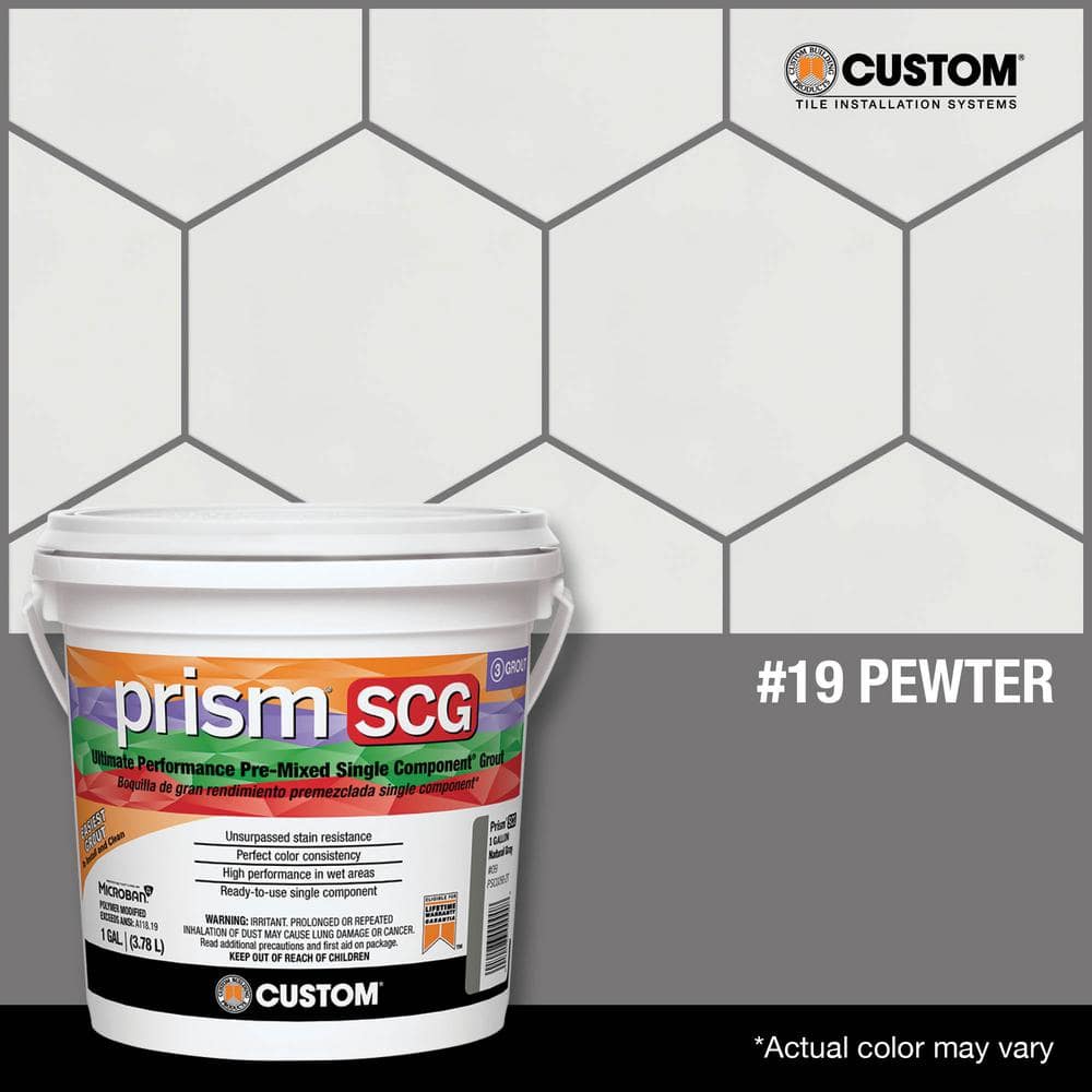 Custom Building Products Prism SCG #19 Pewter 1 gal. Ultimate Performance Pre-Mixed Single Component Grout