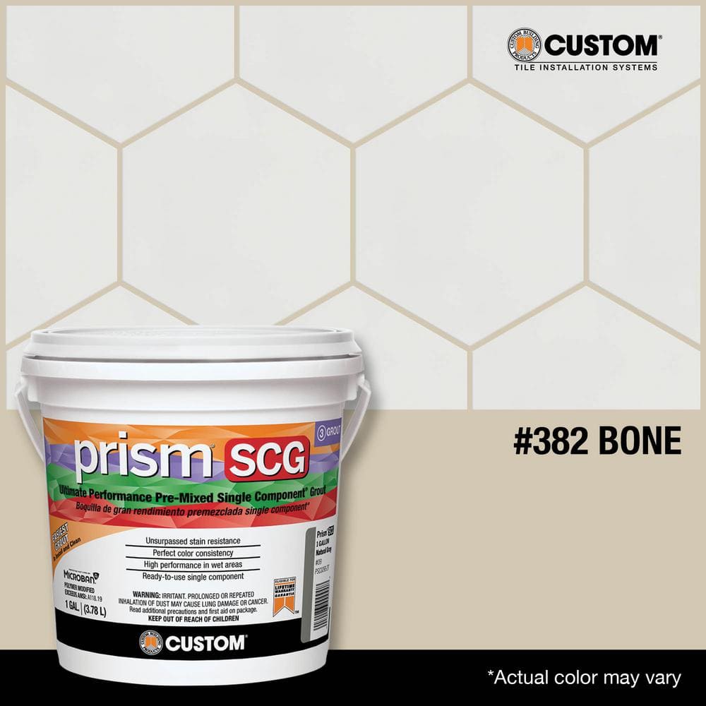 Custom Building Products Prism SCG #382 Bone 1 gal. Ultimate Performance Pre-Mixed Single Component Grout
