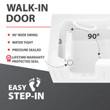 Step In 59.6 in. Walk-In Whirlpool Bathtub in White with 1.28 GPF Single Flush Toilet