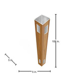 Veranda Linden Cypress Vinyl Fence Corner Post - 5 in. x 5 in. x 9 ft.