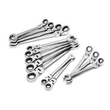 12-Point SAE/Metric Flex Head Ratcheting Combination Wrench Set (14-Piece) - Super Arbor