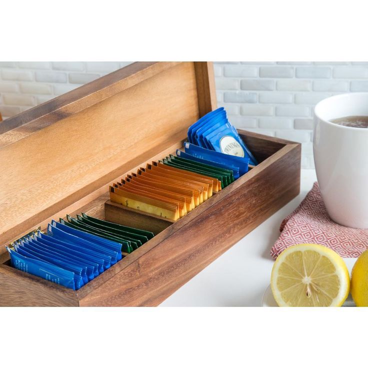 Townhouse 5-Compartment Wood Tea Box