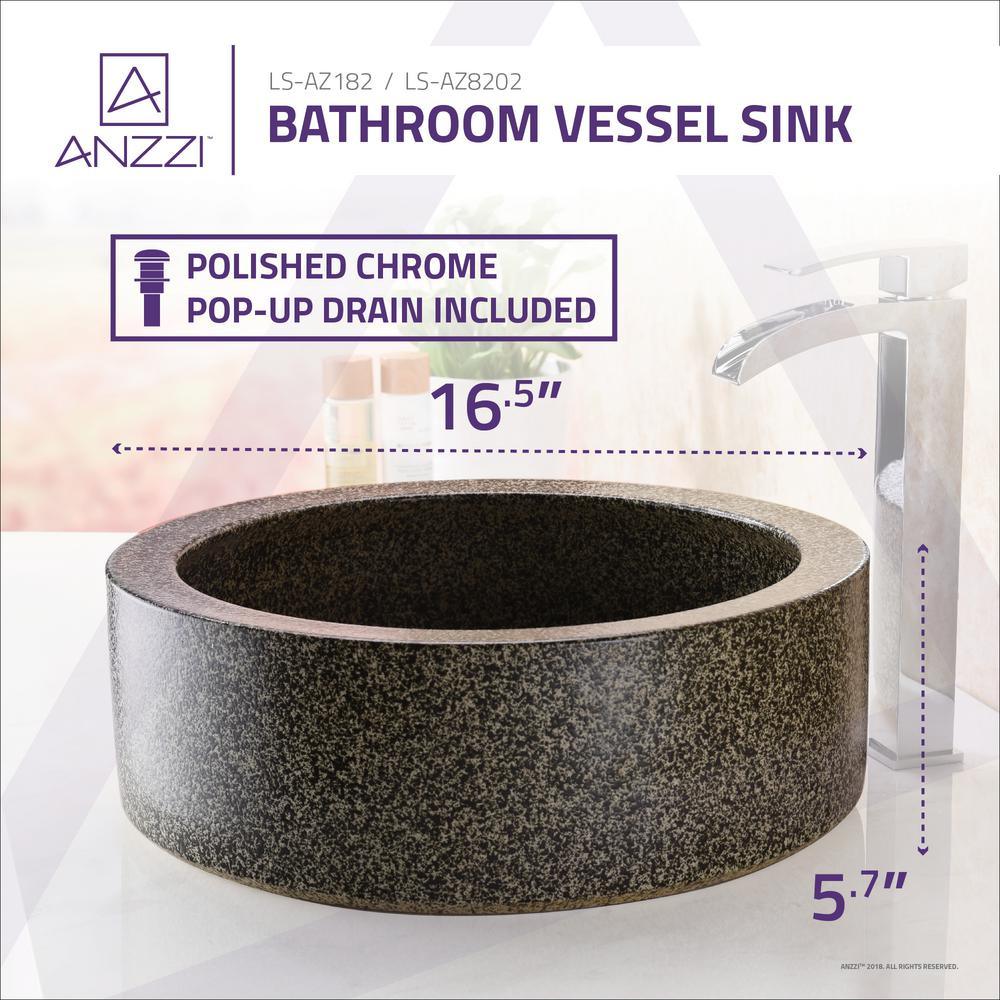 Black Iro Vessel Sink in Speckled Stone - Super Arbor