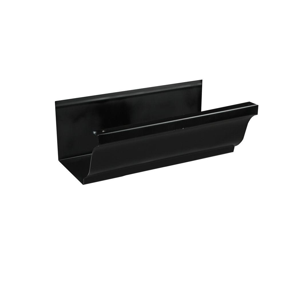 6 in. x 8 ft. K-Style Black Aluminum Gutter
