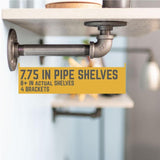 1/2 in. Black Pipe 7.75 in D x 2.5 in. H Wall Mounted Double Flange Shelf Bracket Kit (4-Pack)