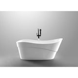 Kahl 5.58 ft. Acrylic Flatbottom Non-Whirlpool Bathtub in White - Super Arbor