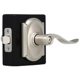 Accent Aged Bronze Privacy Bed/Bath Door Lever with Camelot Trim - Super Arbor