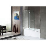 Pacific 48 in. x 58 in. Frameless Hinged Bathtub Door in Chrome - Super Arbor