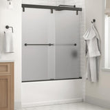 Everly 60 in. x 59-1/4 in. Mod Semi-Frameless Sliding Bathtub Door in Chrome and 1/4 in. (6mm) Clear Glass - Super Arbor