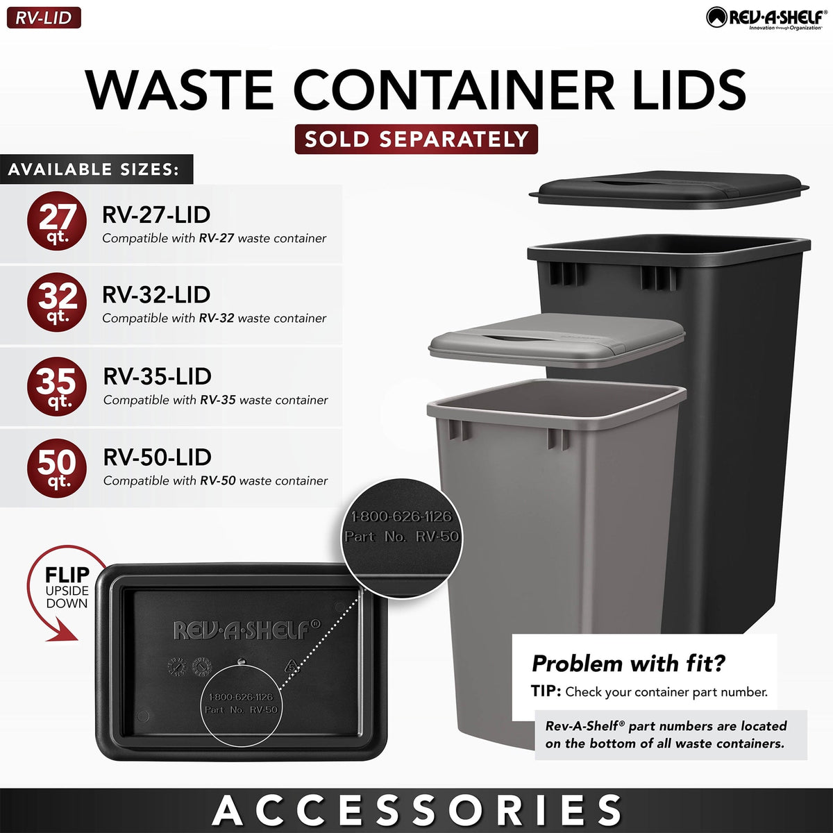 Rev-A-Shelf 35-Quart Plastic Soft-Close Pull-Out Trash Can, Aluminum Frame