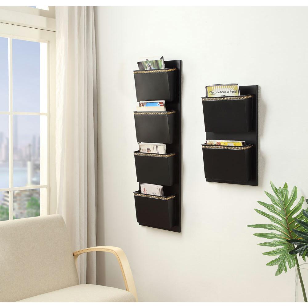 2-Slot Black and Gold Dots Wall Mailbox - Super Arbor