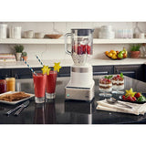 PureMix 56 oz. 3-Speed White and Stainless Steel Countertop Blender with Thermal Resistant Glass Jug