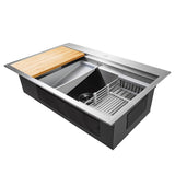 Handcrafted All-in-One Drop-In 32 in. x 22 in. x 9 in. Single Bowl Kitchen Sink in Stainless Steel with Accessories