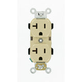 20 Amp Industrial Grade Heavy Duty Self Grounding Duplex Outlet, Ivory - Super Arbor