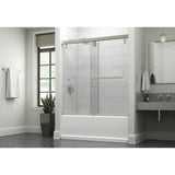Simplicity 60 x 59-1/4 in. Frameless Mod Soft-Close Sliding Bathtub Door in Nickel with 3/8 in. (10mm) Clear Glass - Super Arbor