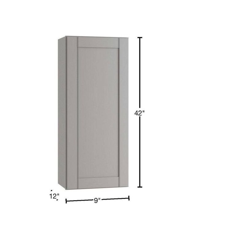 Home Decorators Collection Washington Veiled Gray Plywood Shaker Assembled Wall Kitchen Cabinet Soft Close Left 9 in W x 12 in D x 42 in H