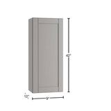 Home Decorators Collection Washington Veiled Gray Plywood Shaker Assembled Wall Kitchen Cabinet Soft Close Left 9 in W x 12 in D x 42 in H