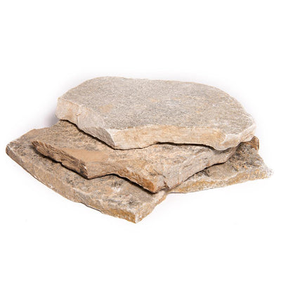 18 in. x 12 in. x 2 in. 60 sq. ft. Platinum Gold Natural Flagstone for Landscape, Gardens and Pathways - Super Arbor