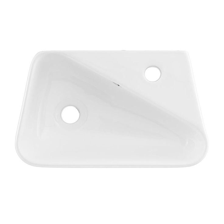 Swiss Madison Plaisir 18 in. x 11 in. Ceramic Wall Hung Vessel Sink with Right Side Faucet Mount in White