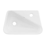 Swiss Madison Plaisir 18 in. x 11 in. Ceramic Wall Hung Vessel Sink with Right Side Faucet Mount in White