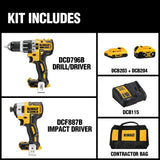 20-Volt MAX XR Cordless Brushless Hammer Drill/Impact Combo Kit (2-Tool) with (1) Battery 2Ah and (1) Battery 4Ah - Super Arbor