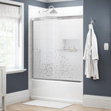 Simplicity 60 in. x 58-1/8 in. Semi-Frameless Traditional Sliding Bathtub Door in Bronze with Droplet Glass - Super Arbor