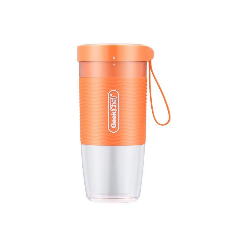10 oz. Single Speed Orange Portable Personal Blender with USB Rechargeable