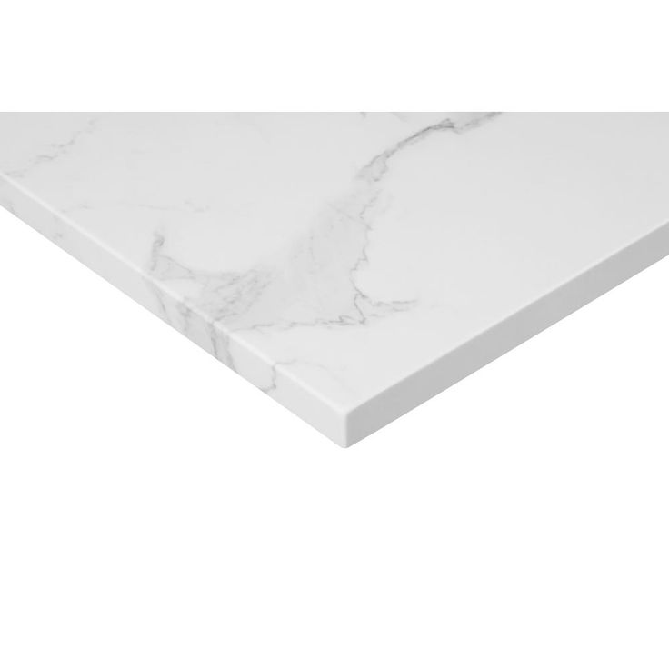 43 in. W x 22 in. D x 0.75 in. H Engineered Marble Vanity Top in Calacatta White with White Basin
