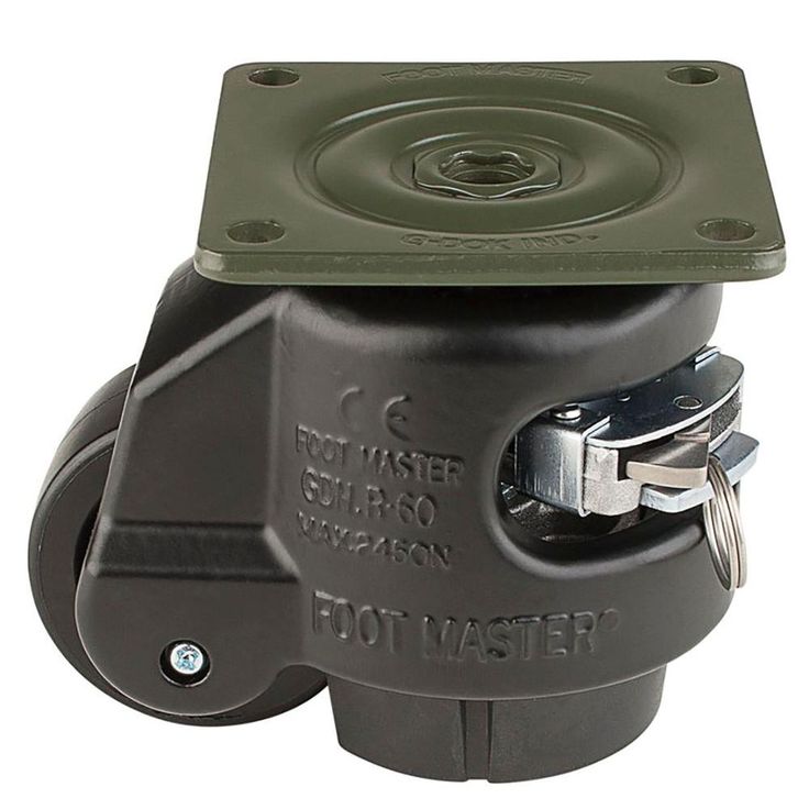2-1/2 in. Nylon Wheel Top Plate Ratcheting Leveling Caster with Load Rating 1100 lbs.