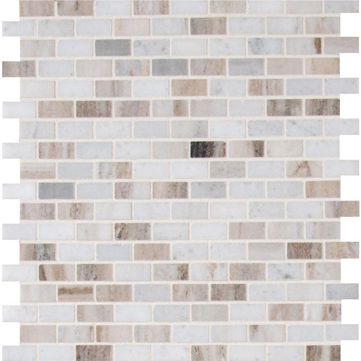 Palisandro Mini Brick 12 in. x 12 in. x 10 mm Polished Marble Mesh-Mounted Mosaic Tile (10 sq. ft./case)