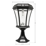 Victorian Bulb Series Single Black Integrated LED Outdoor Solar Lamp with 3-Mounting Options and GS Solar LED Light Bulb