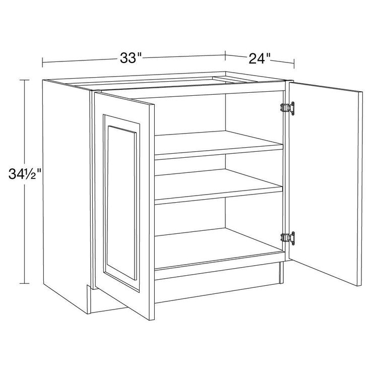 Home Decorators Collection Grayson 33 in. W x 24 in. D x 34.5 in. H Assembled Plywood Full Height Door Base Kitchen Cabinet in Pearl Gray