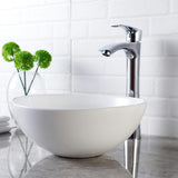 13 in. x 13 in. Round Bowl Modern Bathroom Above in White Porcelain Ceramic Vessel Vanity Sink Art Basin - Super Arbor