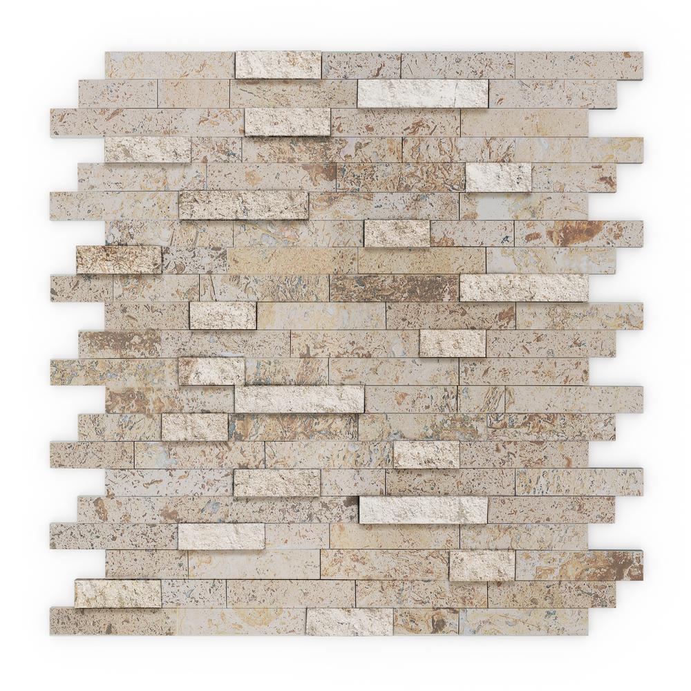 Inoxia SpeedTiles Bengal Brown 11.77 in. x 11.57 in. x 8 mm Stone Self-Adhesive Wall Mosaic Tile (11.4 sq. ft. / case) - Super Arbor