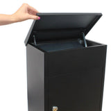 Allux 500 Black Wall Mount Locking Mail Parcel Drop Box - Super Arbor