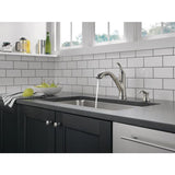 Delta Kessler Stainless 1-Handle Deck-Mount Pull-Out Handle Kitchen Faucet (Deck Plate Included)