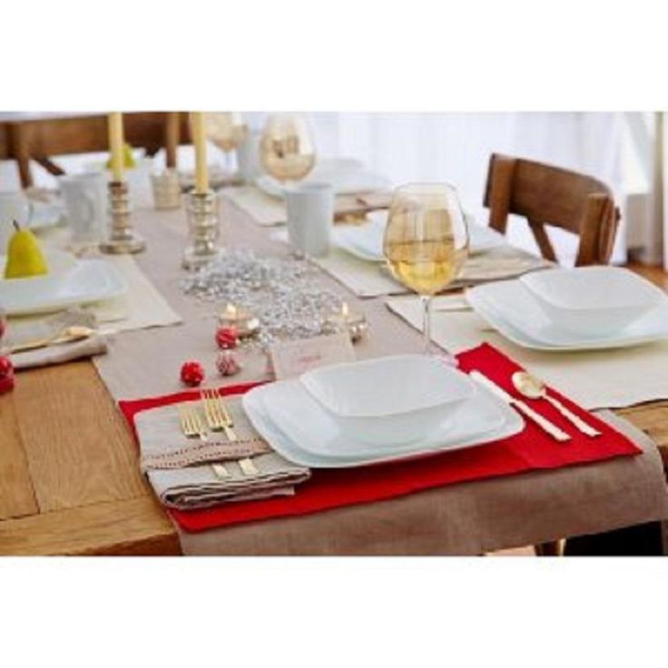 16-Piece Patterned White Glass Dinnerware Set (Service for 4)