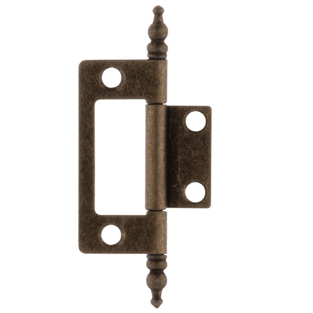 2 in. x 1-5/8 in. Antique Brass Furniture Barrel Hinge - Super Arbor